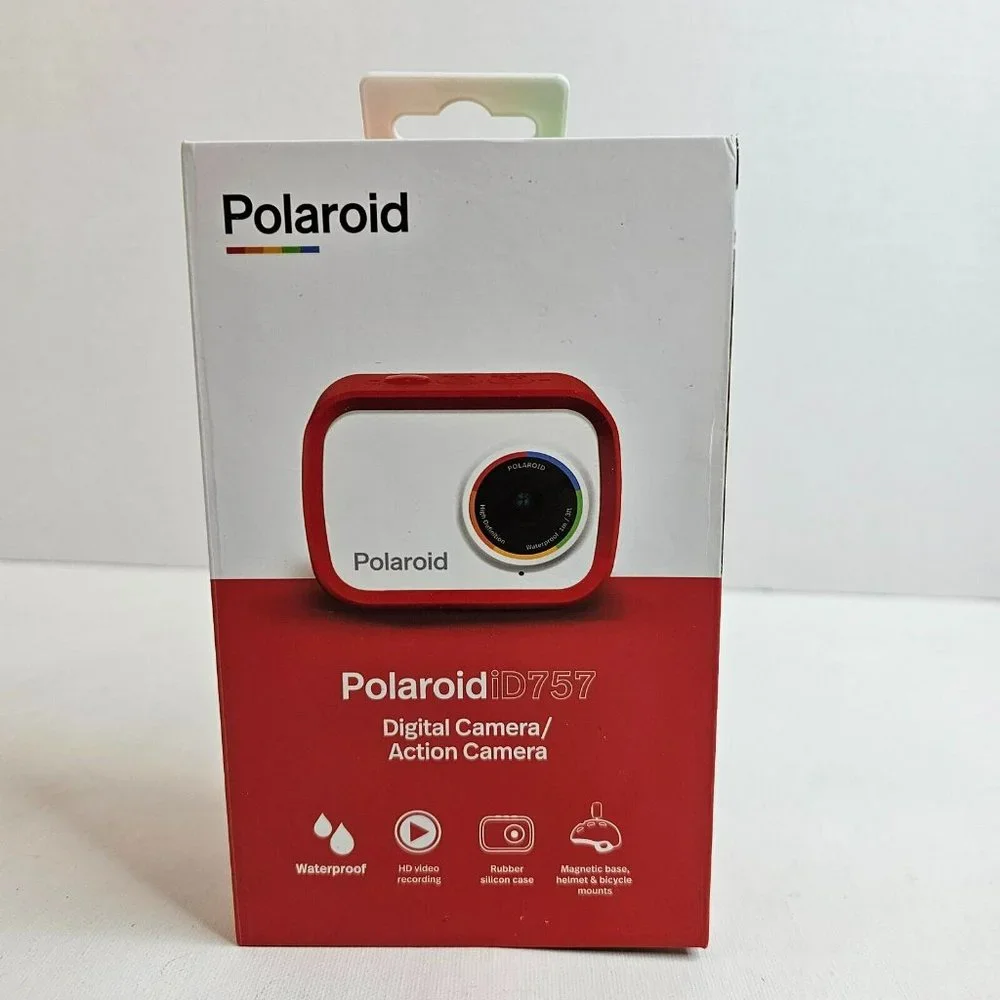 Polaroid iD757 Digital Action Camara HD Video Recording Red Rubber Silicon Case